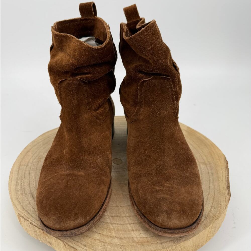 Vintage Frye Slouchy Ankle Boots SZ 6 Brown Suede Boho Bohemian Chic Western